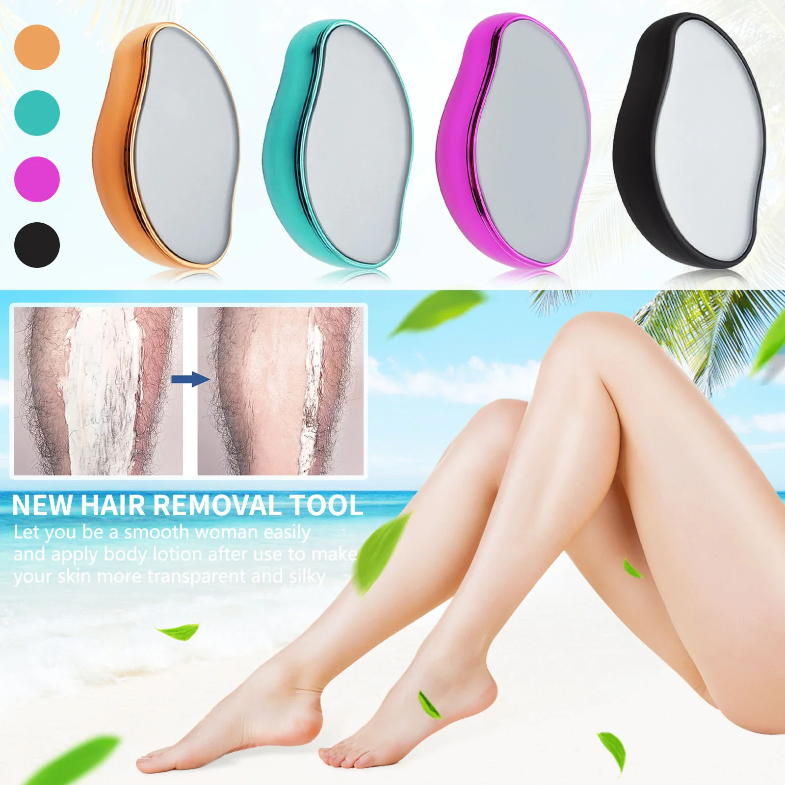 Dispozitiv de epilare prin frecare, EVNC, Crystal Hair Remover, portabil, reutilizabil, fara durere [6]