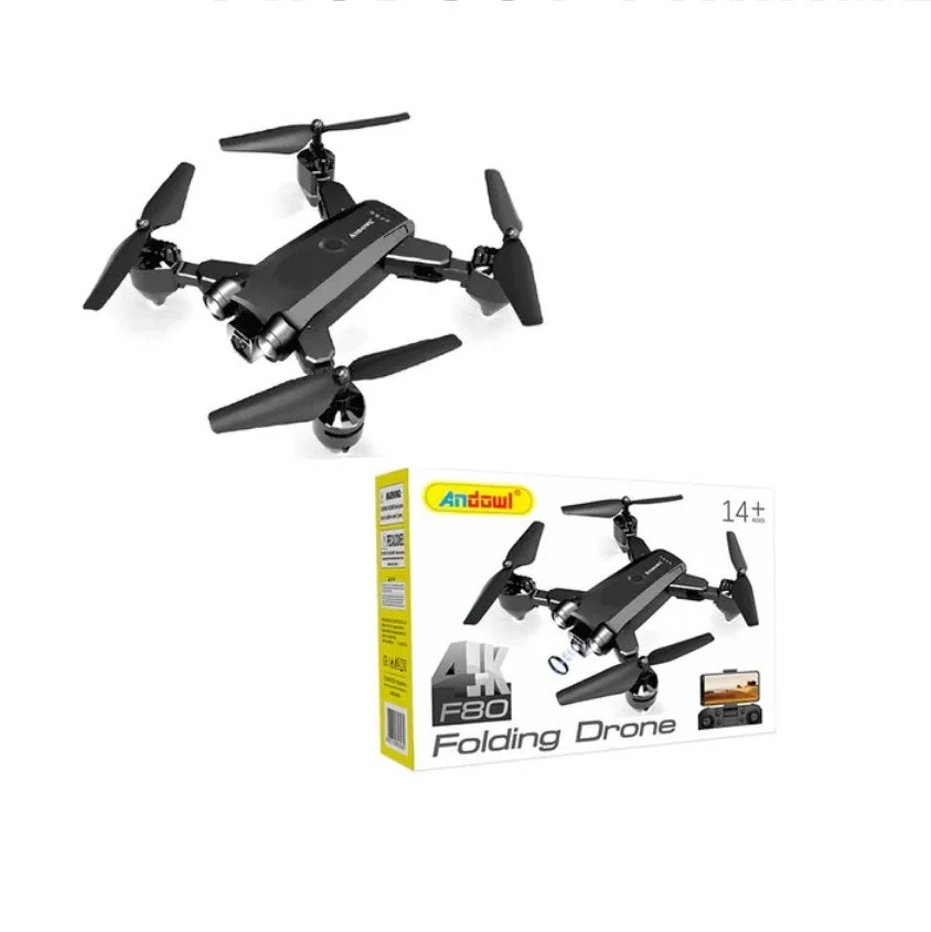 Drona cu camera si telecomanda, 4K HD, 360 grade, F80, negru [9]