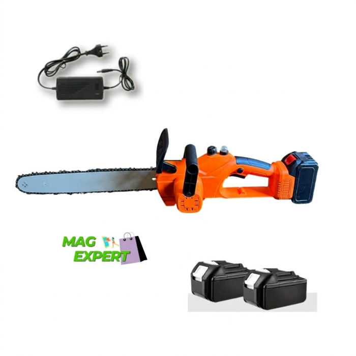 Drujba Electrica fara Fir, 16 inch, cu 2 Acumulatori 48V 6Ah, Motor Brushless, Sistem Ungere Lant, Taiere 40 cm [4]