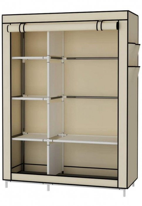 Dulap pentru Haine, Dressing din panza, schelet metalic, 105x45x170 cm [8]