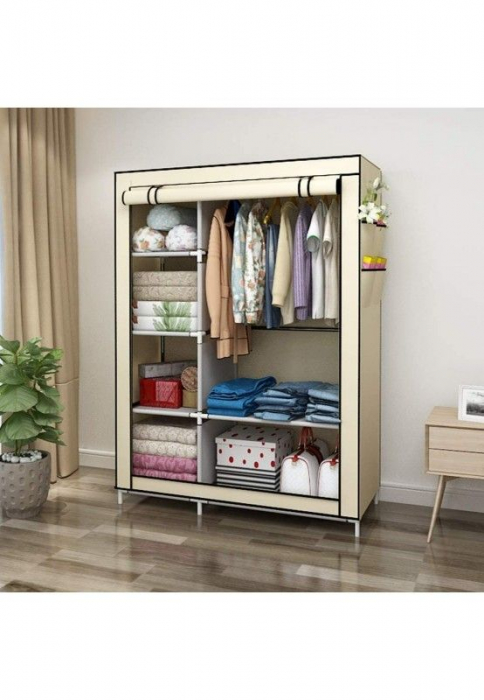 Dulap pentru Haine, Dressing din panza, schelet metalic, 105x45x170 cm [10]