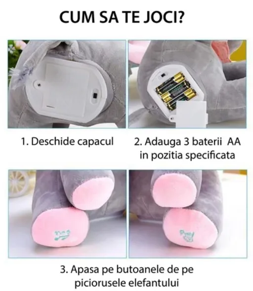 Elefant Interactiv din Plus - Jucarie vorbitoare, cantatoare si cu urechi ce se misca [6]
