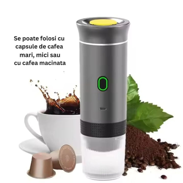 Espressor portabil automat, 3 x 2500mAh, incalzire rapida, 60ml apa, 150ml cafea [4]