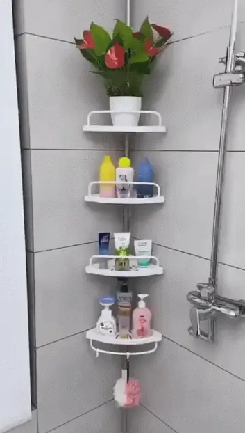 Etajera pentru baie si dus, 4 rafturi, inaltime reglabila , montare pe colt [4]