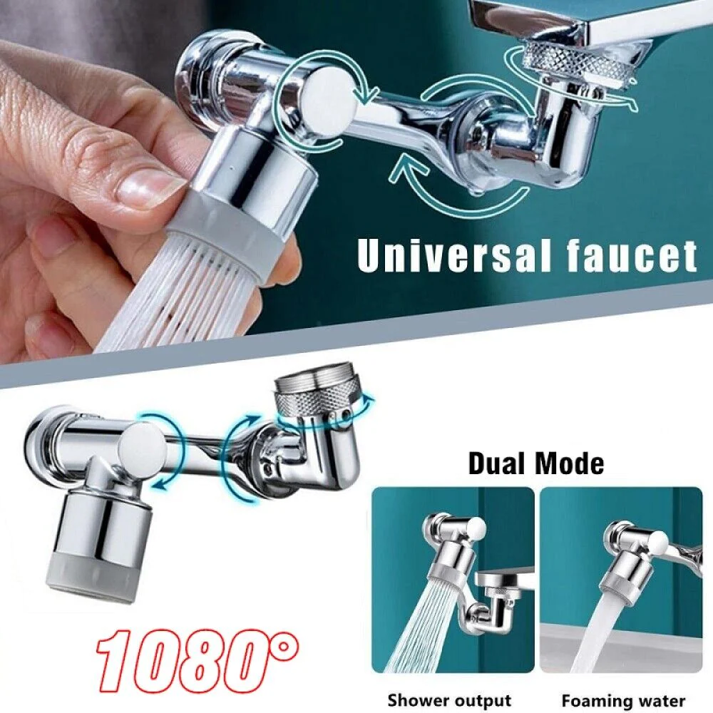 Extensie robinet rotativ 360 grade, moduri multiple de curgere a apei, metal [4]