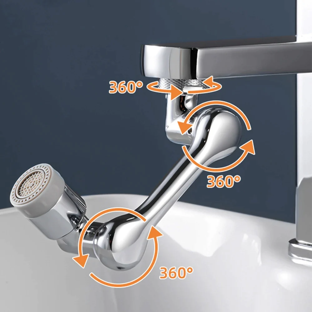 Extensie robinet rotativ 360 grade, moduri multiple de curgere a apei, metal [2]