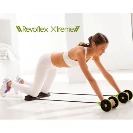 Extensor Fitness cu suport pentru genunchi, negru/verde, Revoflex Xtreme [3]
