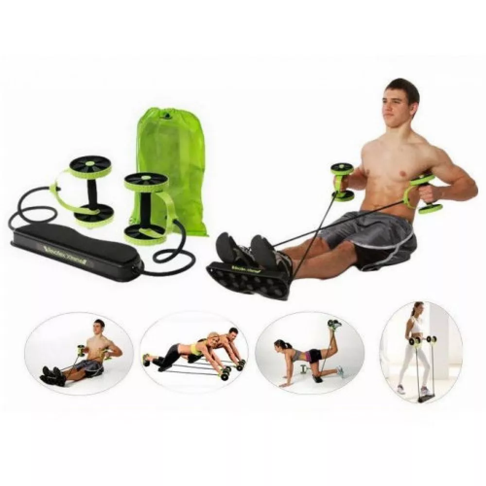 Extensor Fitness cu suport pentru genunchi, negru/verde, Revoflex Xtreme [5]