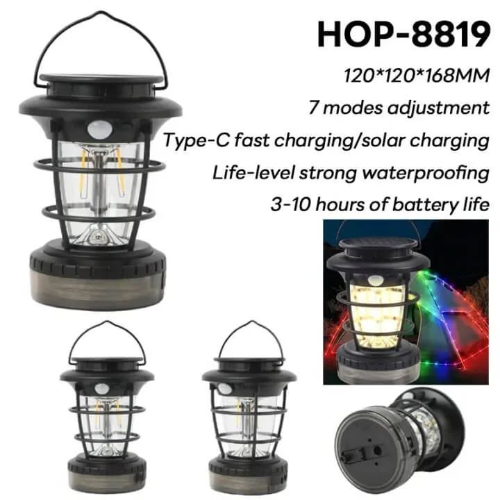 Felinar de gradina cu incarcare solara, senzor de miscare + sir cu lumini led 10M integrat [6]