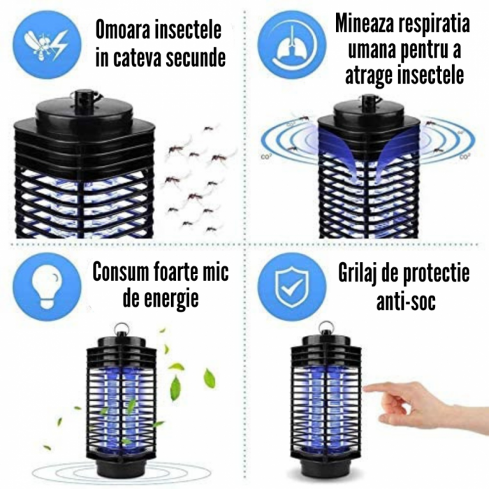 Felinar Electric 360° UV impotriva Insectelor, Tantarilor - LAMPA MOSQUITO [4]