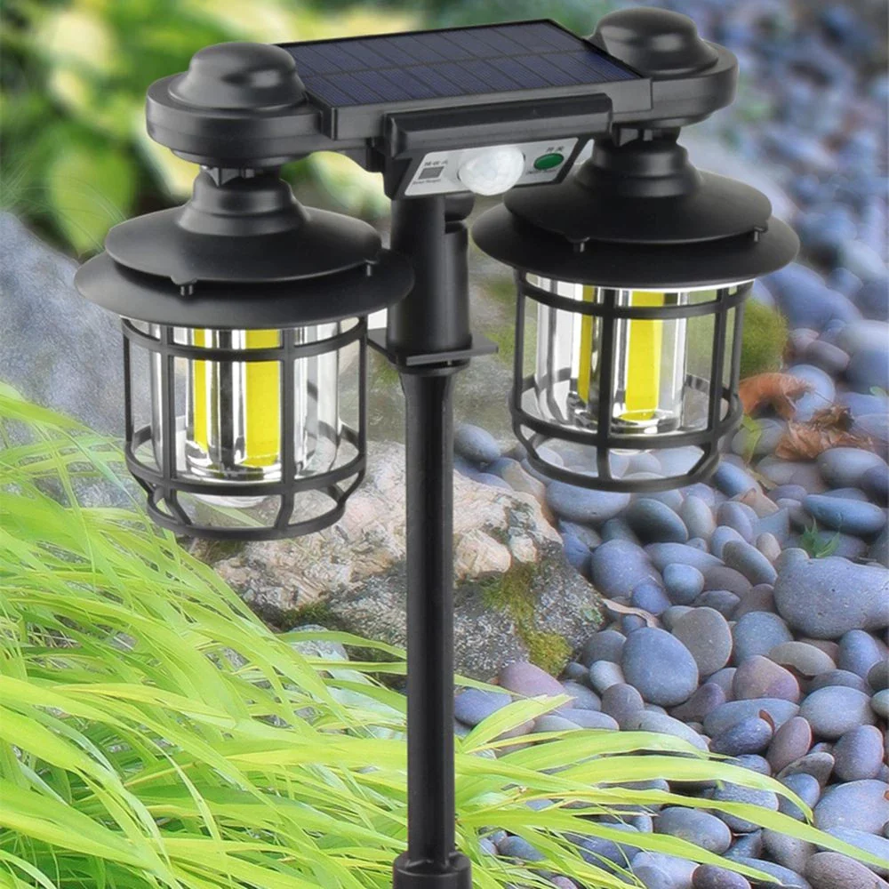 Felinar solar dublu, 192 LED, cu senzor miscare, telecomanda si suport, 30W [2]