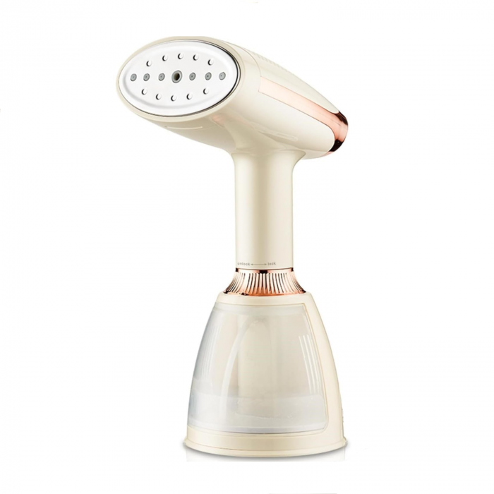 Fier de calcat vertical cu aburi, 1500W, 280ml capacitate, display LCD, perie, 220V, rose gold [5]