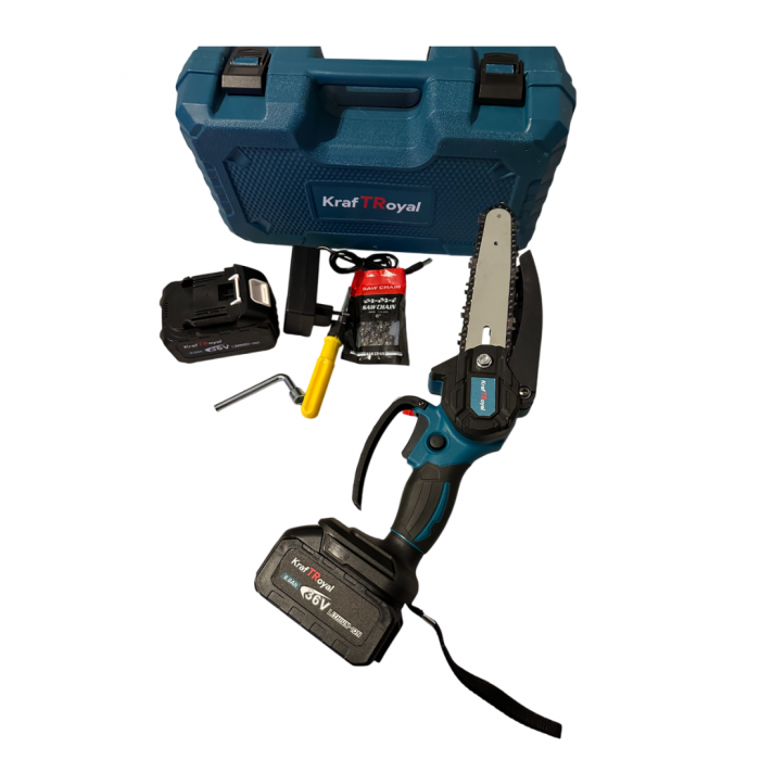Fierastrau electric KraftRoyal, Mini Drujba cu 2 Acumulatori 36V 8AH, 2 lanturi incluse [5]