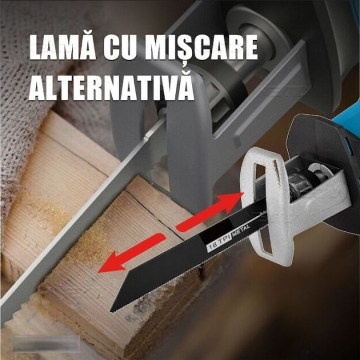 Fierastrau sabie cu 2 Acumulatori 48V, 4 panze, albastru [2]