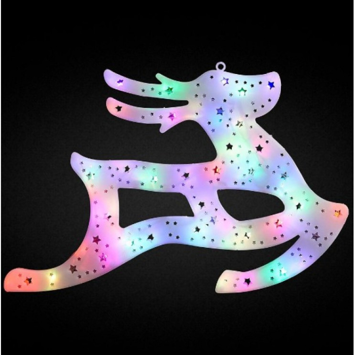 Figurina luminoasa in forma de Fulg, Brad, Mos, Ren, Lumina Multicolora, 50 cm [5]