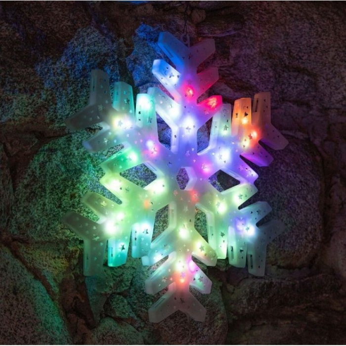 Figurina luminoasa in forma de Fulg, Brad, Mos, Ren, Lumina Multicolora, 50 cm [6]