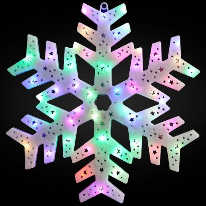 Figurina luminoasa in forma de Fulg, Brad, Mos, Ren, Lumina Multicolora, 50 cm [7]