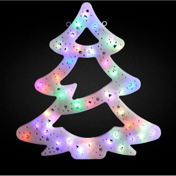 Figurina luminoasa in forma de Fulg, Brad, Mos, Ren, Lumina Multicolora, 50 cm [2]