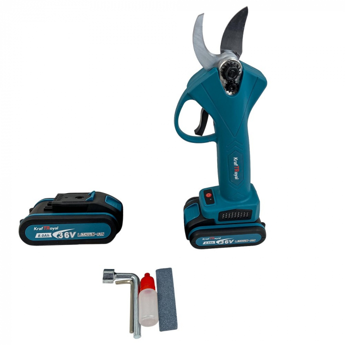 Foarfeca de Gradina cu 2 Acumulatori 36V 8AH, Kraft Royal, 2 Trepte de Taiere [4]