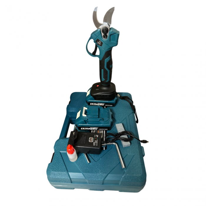 Foarfeca Electrica cu 2 Acumulatori 24V 5AH, pentru vie, crengi, 2 trepte de taiere, German Meister [3]