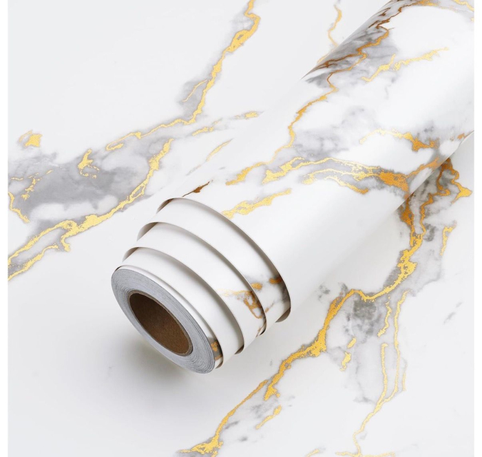 Folie imitatie marmura autoadeziva pentru bucatarie, baie, 60 x 300 cm [30]