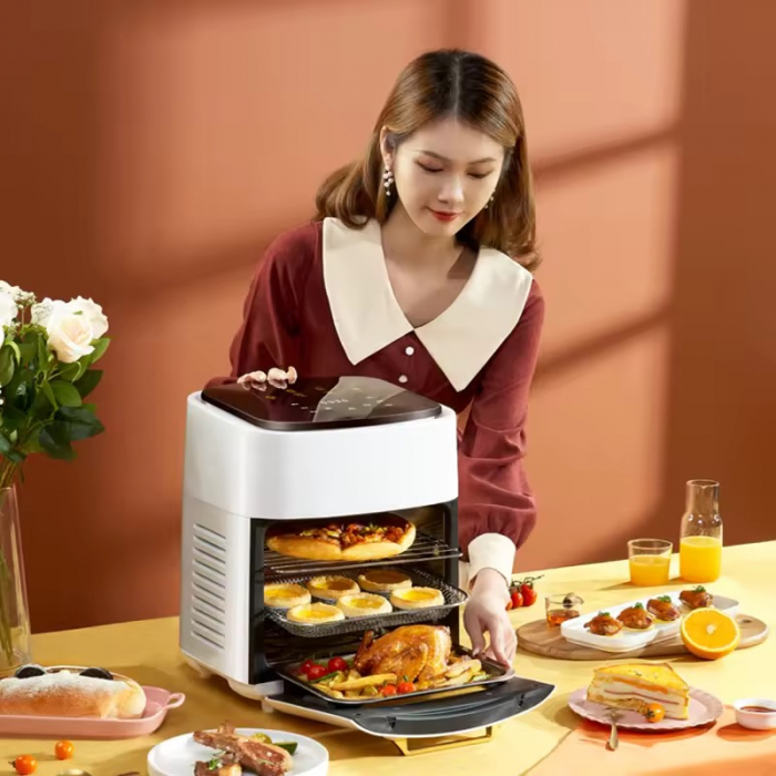 Friteuza AirFryer 15L, Afisaj Digital, Cuptor cu aer cald, Fara ulei, 1400W, Capacitate mare [3]