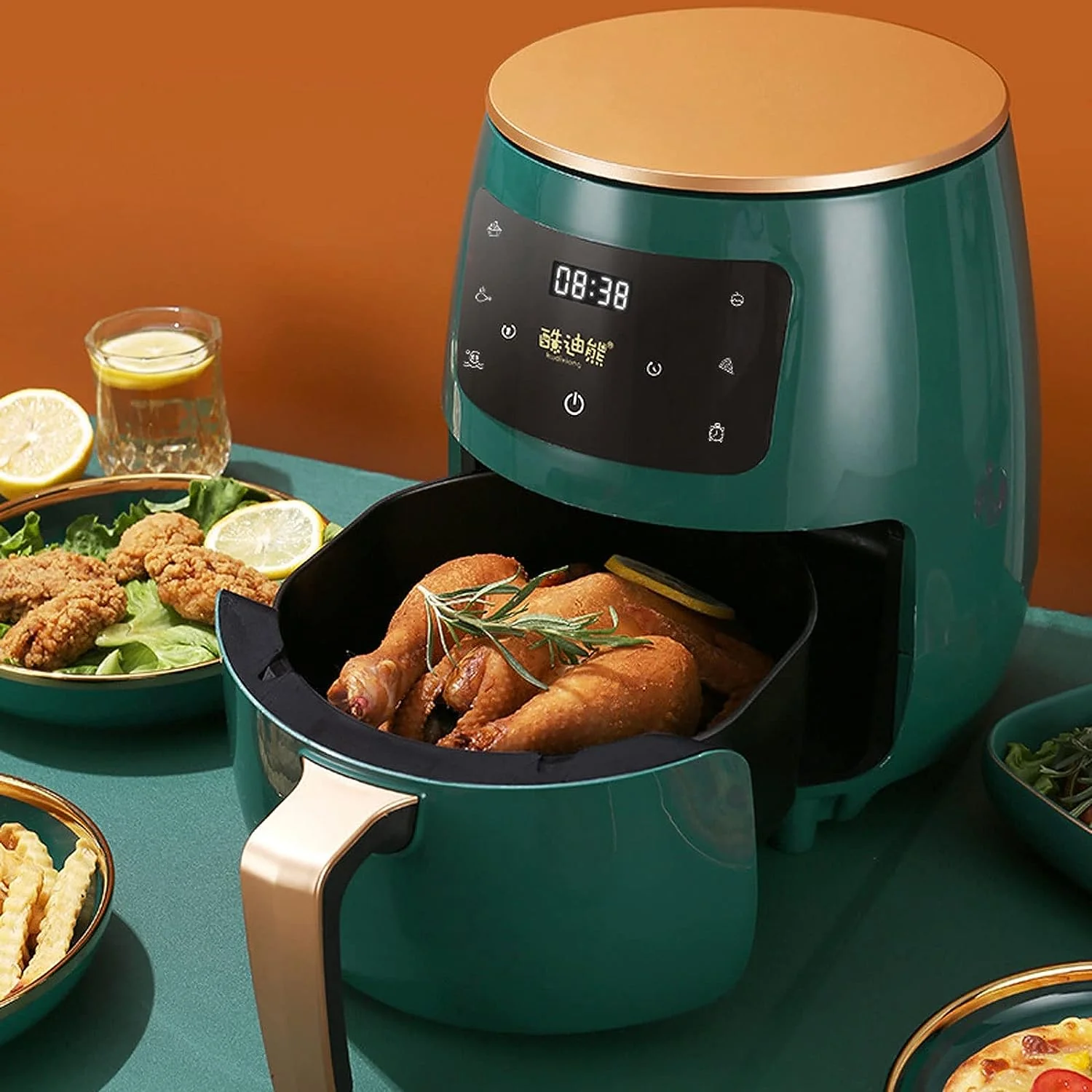 Friteuza cu aer cald 6 Litri, S-18 Air Fryer, 2400W, afisaj digital, LCD Touch control [9]