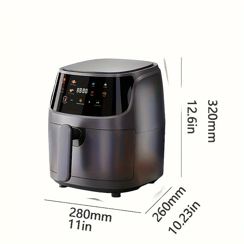 Friteuza cu geam 8L, 2400W, Silver Criest, AirFryer cu aer cald, LCD Touch, Afisaj Digital [4]