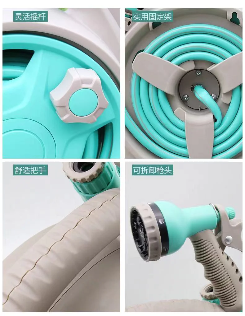 Furtun cu Tambur Profesional 10m / 15m cu pistol de stropit, 6 moduri de stropire, pentru gradina [7]