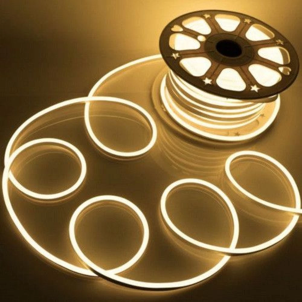 Furtun luminos LED neon flexibil, tub, rola 100 m, lumina calda , 120 LED-uri, protectie umiditate IP65, instalatie [2]