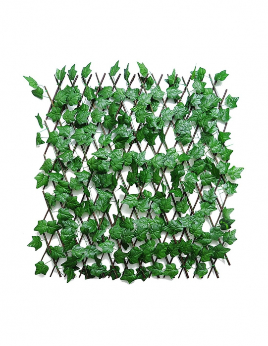Gard artificial cu frunze verzi, 250 x 80 cm, extensibil [4]