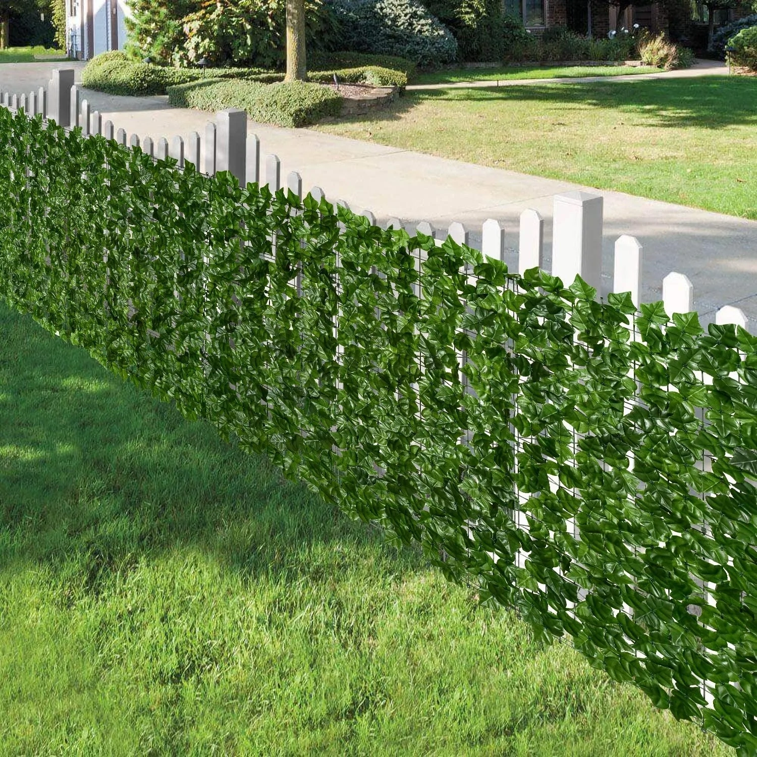 Gard artificial verde cu frunze, 300x100cm [10]