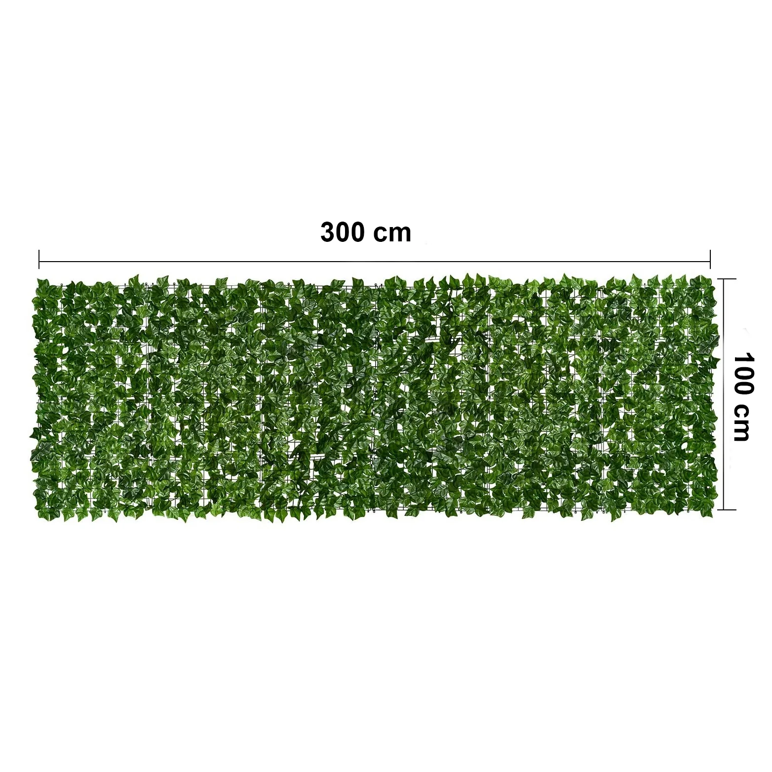 Gard artificial verde cu frunze, 300x100cm [4]