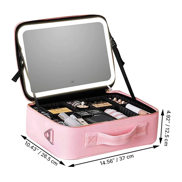 Geanta Cosmetice Pentru Make-up cu Oglinda LED cu Touch, 26x23x11 cm [12]