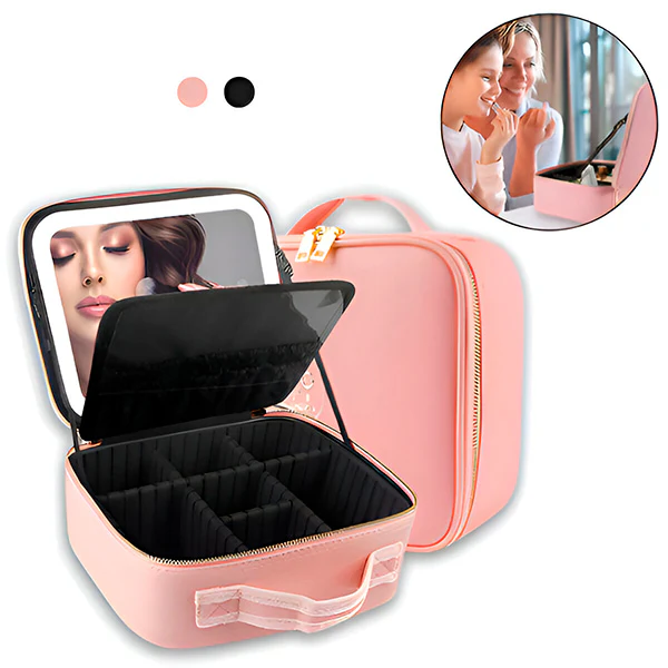 Geanta Cosmetice Pentru Make-up cu Oglinda LED cu Touch, 26x23x11 cm [7]