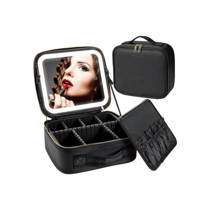 Geanta Cosmetice Pentru Make-up cu Oglinda LED cu Touch, 26x23x11 cm [3]