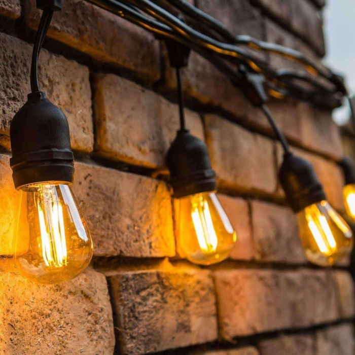 Ghirlanda 5M/10 metri, 10/20 becuri LED lumina calda (3000 K), pentru gradina, Bec E27, IP44 [4]