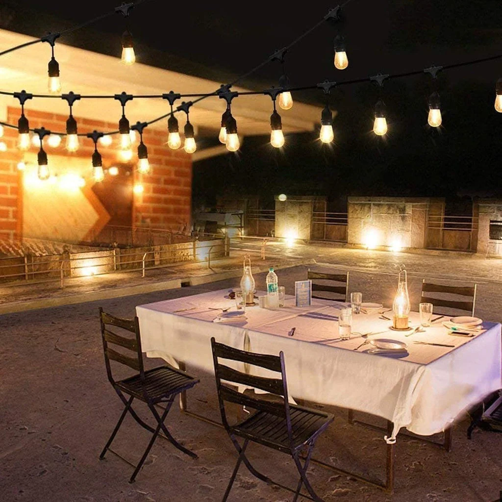 Ghirlanda Solara 25M/30 metri cu becuri Led dimensiune E27 incluse, 3000K, IP65, lumina calda sau colorata RGB [14]