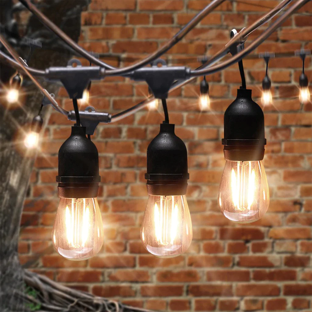 Ghirlanda Solara 25M/30 metri cu becuri Led dimensiune E27 incluse, 3000K, IP65, lumina calda sau colorata RGB [15]