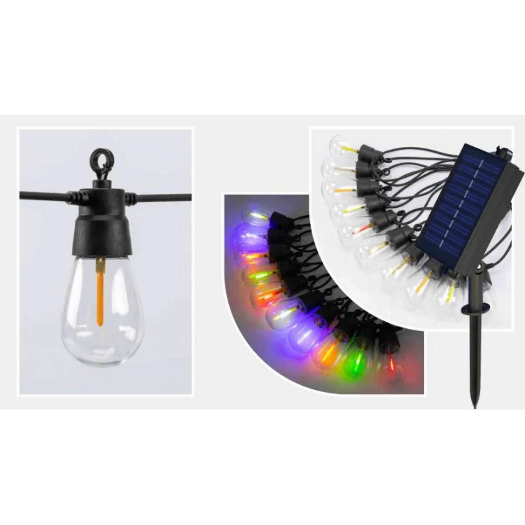 Ghirlanda Solara 25M/30 metri cu becuri Led dimensiune E27 incluse, 3000K, IP65, lumina calda sau colorata RGB [3]