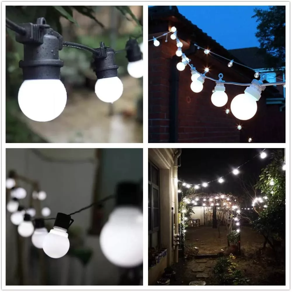 Ghirlanda Solara 25M/30 metri cu becuri Led dimensiune E27 incluse, 3000K, IP65, lumina calda sau colorata RGB [6]