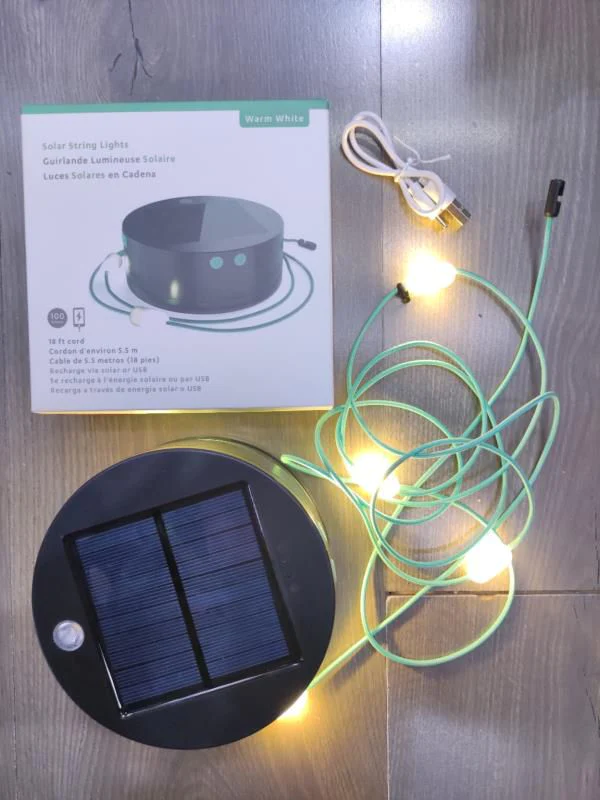 Ghirlanda solara pentru camping cu 10 beculete led, lanterna si functie de baterie externa [4]