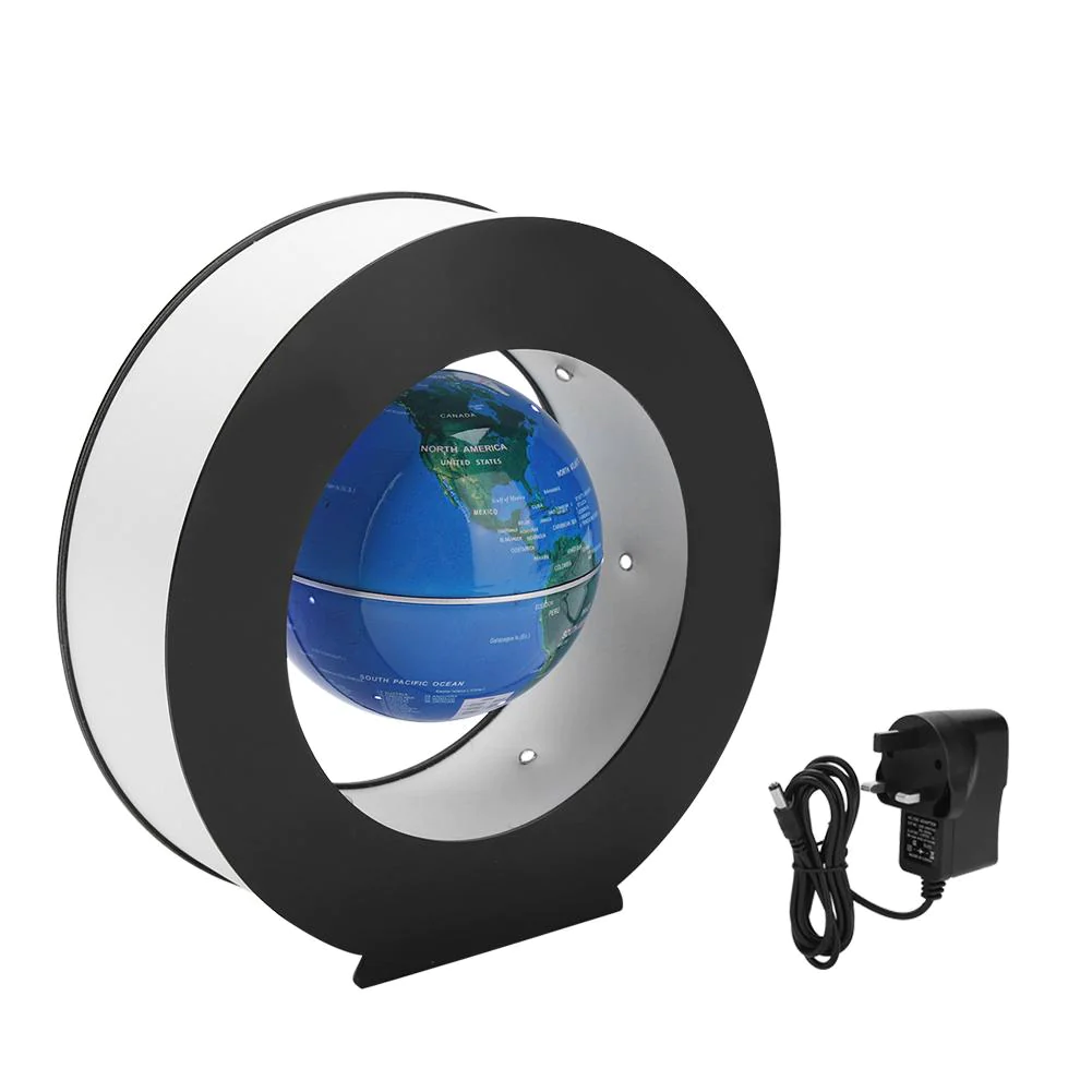 Glob magnetic plutitor cu lumini LED, suport rotund, levitatie [5]