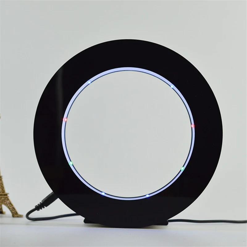 Glob magnetic plutitor cu lumini LED, suport rotund, levitatie [6]