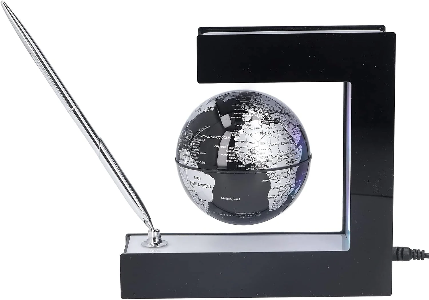 Glob pamantesc magnetic plutitor cu iluminare LED forma C cu Pix 17.3 cm x 19.5 cm x 5 cm [5]