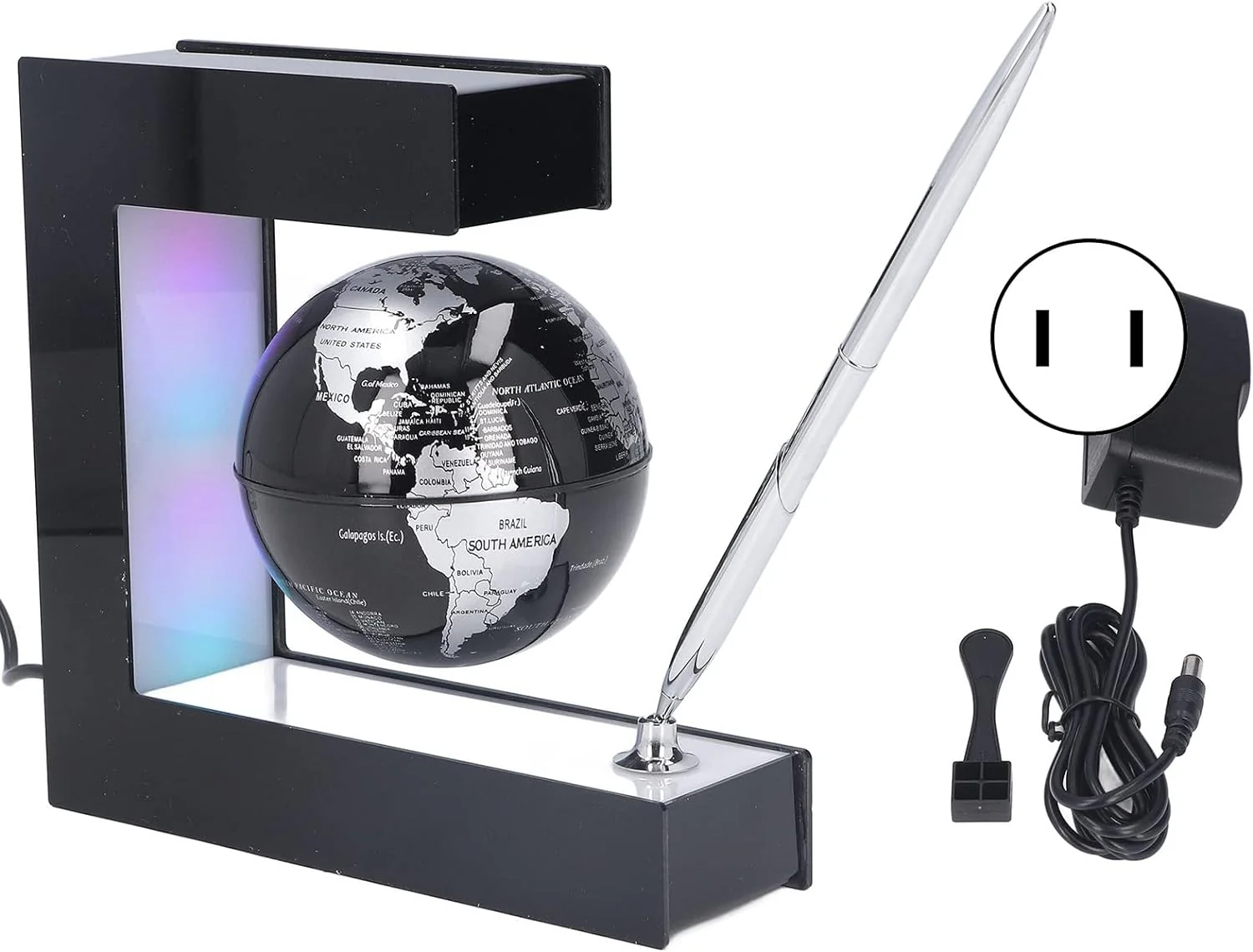 Glob pamantesc magnetic plutitor cu iluminare LED forma C cu Pix 17.3 cm x 19.5 cm x 5 cm [2]