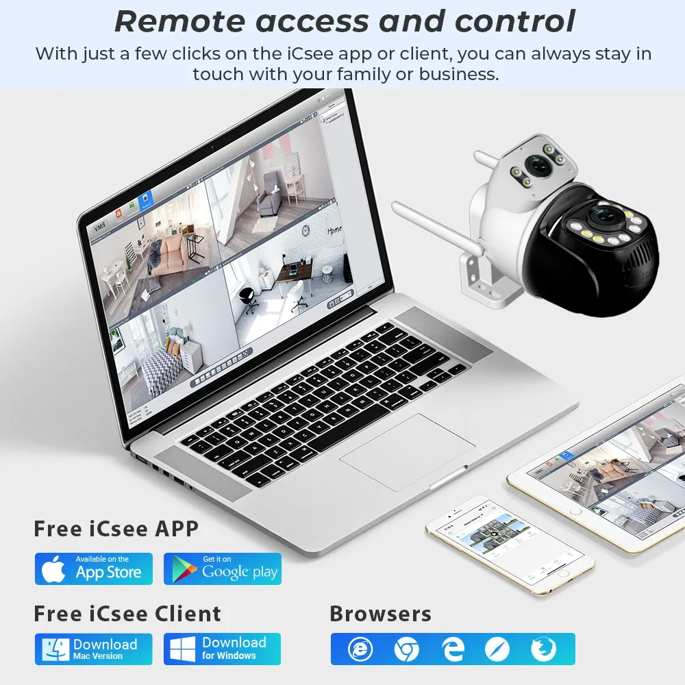 Camera Supraveghere Dubla, WiFi, Rotatie la 360 de grade, vedere pe timp de noapte color, notificări, recunoaștere a figurii umane [8]