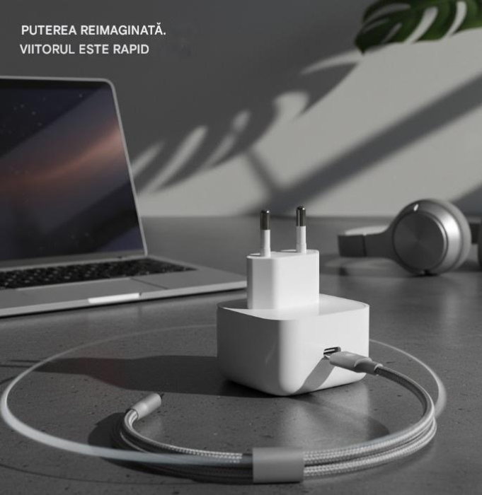 Incarcator Rapid USB-C 40W, Adaptor Fast Charge pentru telefon, USB Type-C, 60W max [5]