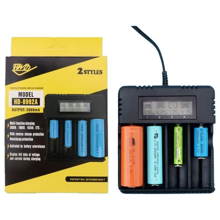Incarcator universal de acumulatori, pentru 4 baterii, iesire 3000mA, pana la 4.2V, ecran LCD si protectii - HD8992A [3]