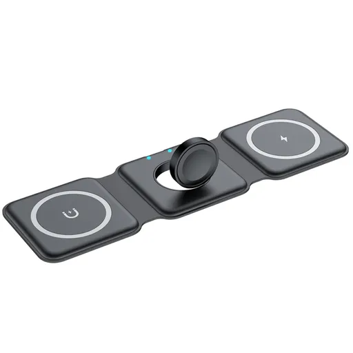 Incarcator Wireless cu inductie magnetica 3 in 1, 15W, pentru Telefon, Ceas, Casti [6]